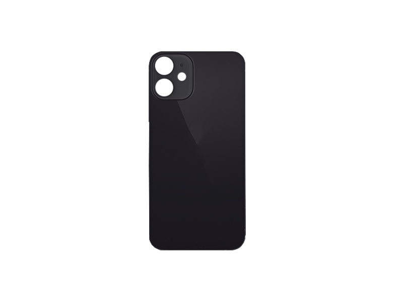Levně Kryt baterie Back Cover Glass + Big Camera Hole pro Apple iPhone 12 Mini, černá