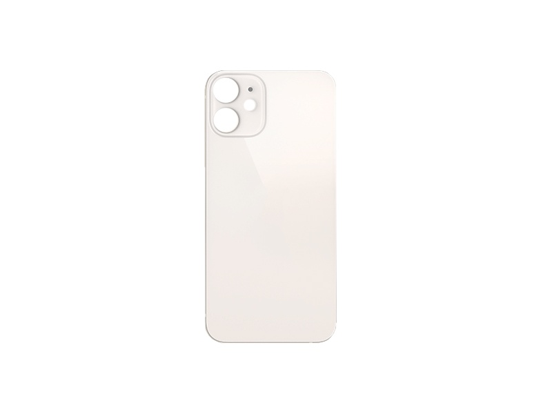 Levně Kryt baterie Back Cover Glass + Big Camera Hole pro Apple iPhone 12 Mini, bílá