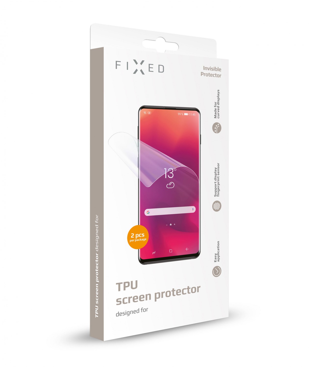 Silikonová fólie FIXED Invisible Protector pro Samsung Galaxy S21 Ultra (2ks), čirá 