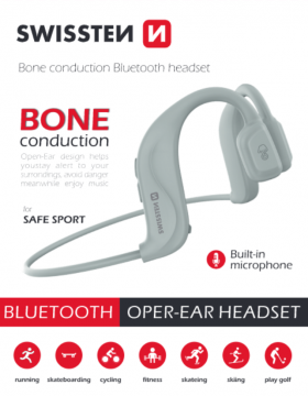 Swissten Bone Conduction bílá