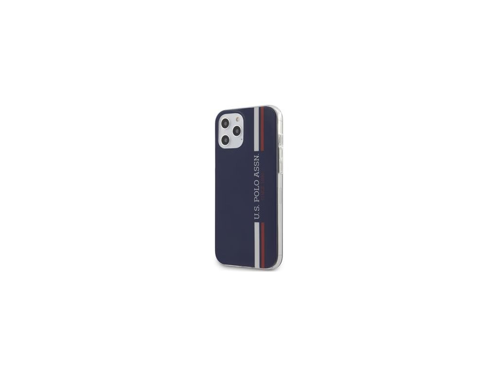 Levně Silikonový kryt USHCP12SPCUSSNV U.S. Polo Tricolor Vertical Stripes pro Apple iPhone 12 mini 5.4, navy