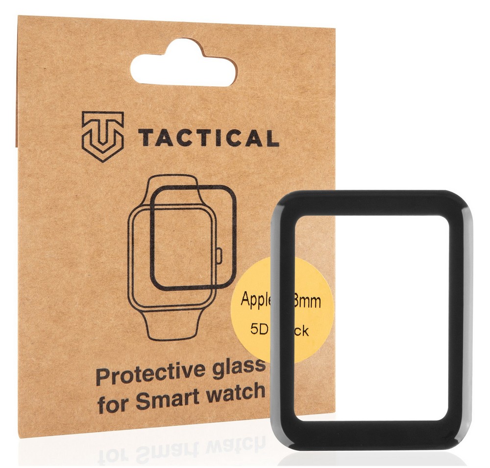 Levně Ochranné sklo Tactical Glass Shield 5D pro Apple Watch 42mm Series1/2/3, black