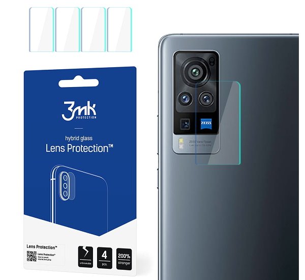 Hybridní sklo 3mk Lens ochrana kamery pro Vivo X60 Pro 5G, (4ks)