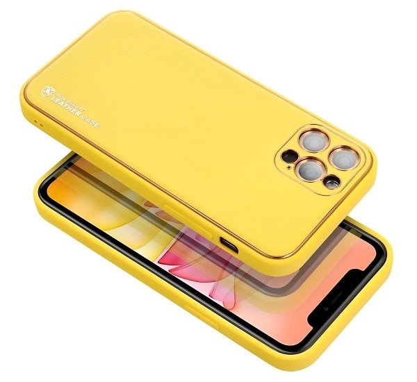 Ochranný kryt Forcell LEATHER pro Apple iPhone 12 Pro, žlutá
