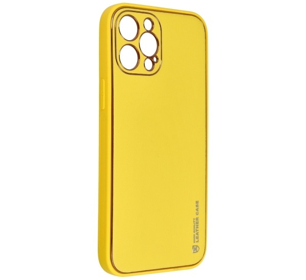 Ochranný kryt Forcell LEATHER pro Apple iPhone 12 Pro Max, žlutá